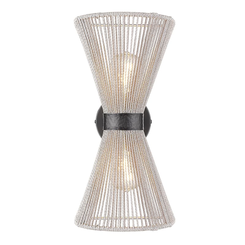 Avon 8" Wide 2-Light Wall Sconce with Rope Shade - N/A