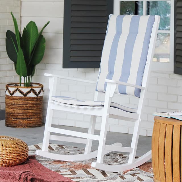 Cambridge Casual Alston Porch Rocking Chair - White/With Cushion