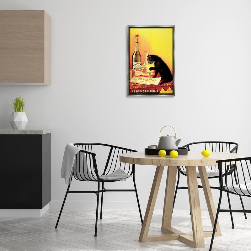 Stupell Vintage Cat & Absinthe Framed Floater Canvas Wall Art Design By Marcus Jules