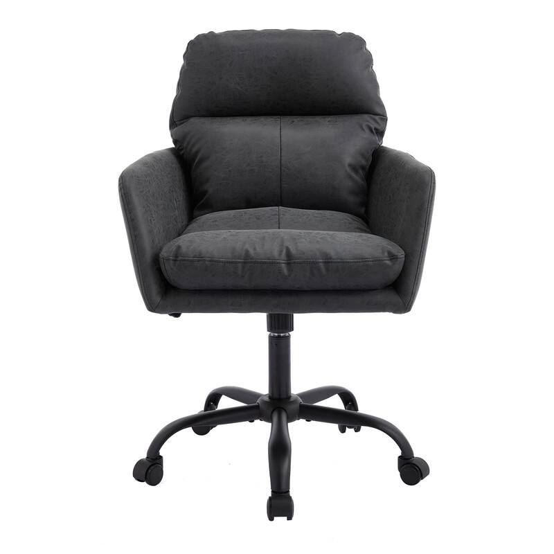 Modern Adjustable Height Office Chair - PU Leather Ergonomic Executive Chair for Home & Office