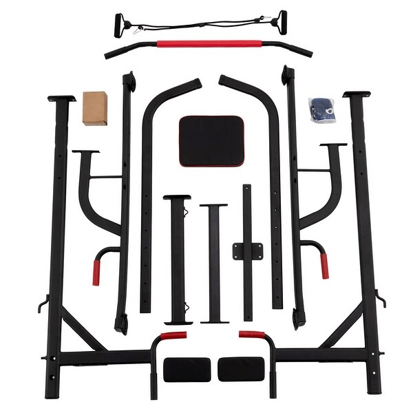 ZELUS Power Tower with Adjustable Height Pull Up Bar and Dip