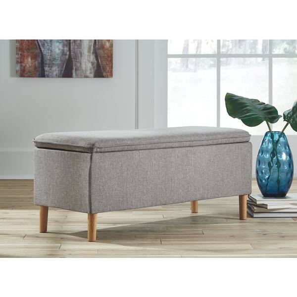 Kaviton Contemporary Gray Accent Bench Overstock 20761765