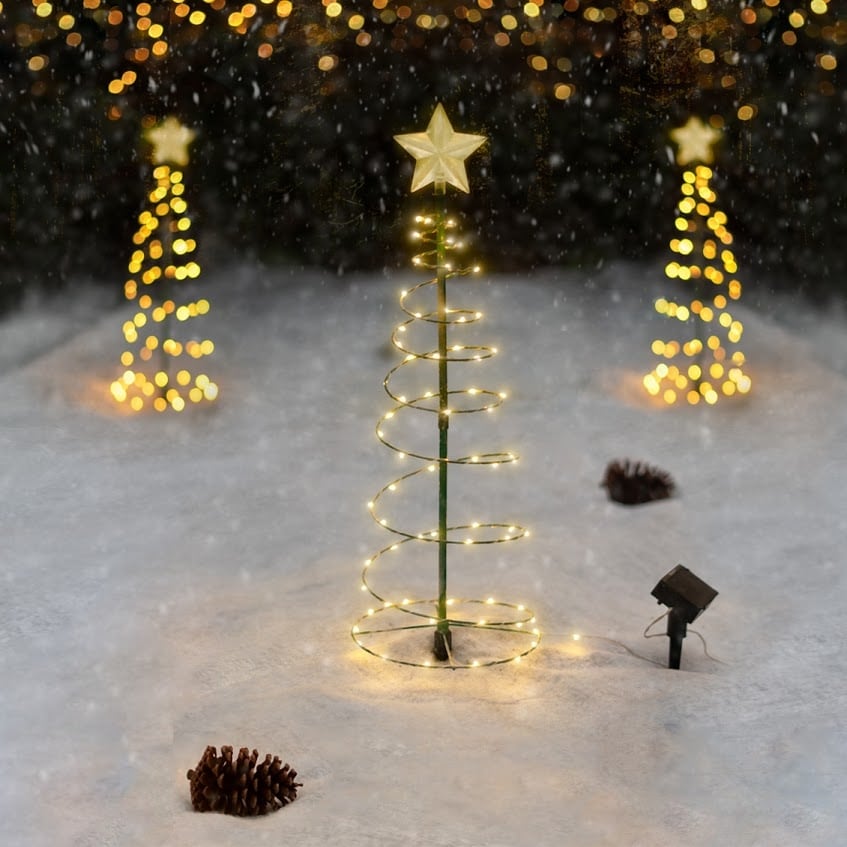 Shop Solar Led Metal Christmas Tree Decoration Light 2 Color Options Overstock 24010323