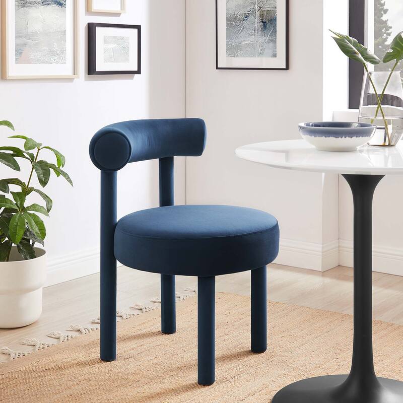 Toulouse Performance Velvet Dining Chair - Midnight Blue
