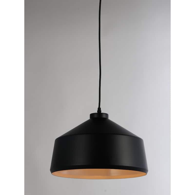 Modern Pendant Light - City Sleek Design, Adjustable Height, Black Finish - 12