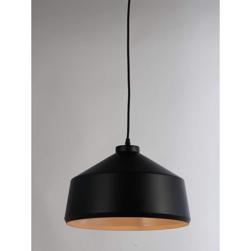 Modern Pendant Light - City Sleek Design, Adjustable Height, Black Finish - 12