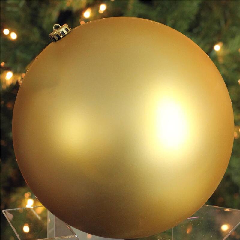 Vegas Gold Shatterproof Matte Christmas Ball Ornament 6" (150mm).