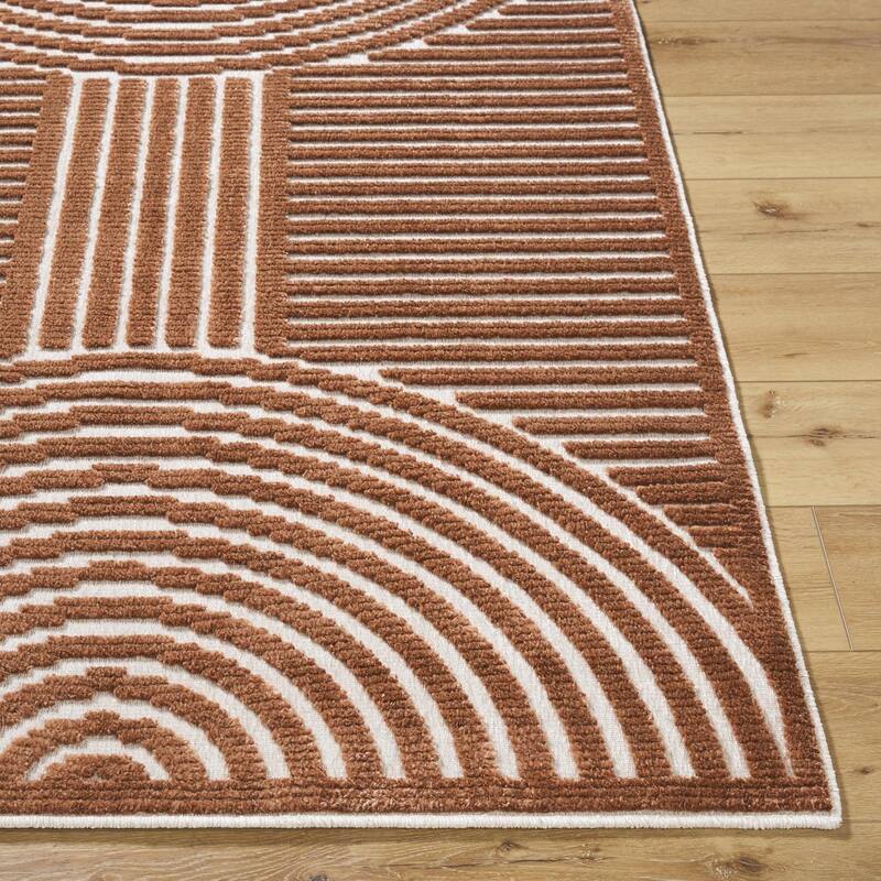 Livabliss Remi Mod Stripe Machine Washable Area Rug