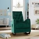 preview thumbnail 18 of 39, Baby Room High Back Rocking Chair Nursery Chair , Comfortable Rocker Fabric Padded Seat ,Modern High Back Armchair Green