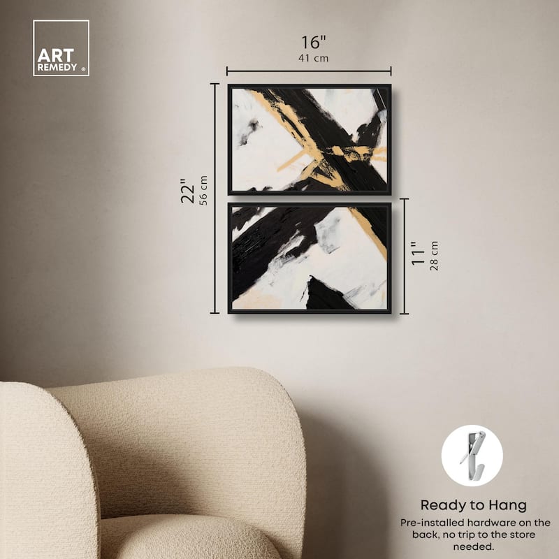 Weight of Black III Canvas Set of 2 by Art Remedy
