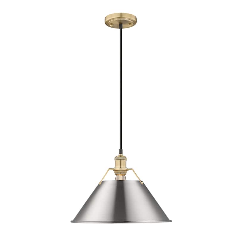 Orwell 14" Wide Large Pendant in Brushed Champagne Bronze with Pewter - Gold