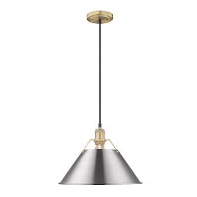 Orwell 14" Wide Large Pendant in Brushed Champagne Bronze with Pewter - Gold