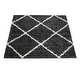preview thumbnail 6 of 19, Soft Shag Rug in Anthracite with Diamond Pattern - Scandi Design