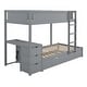 preview thumbnail 28 of 53, Twin-Over-Twin Bunk Bed with Twin size Trundle, Storage and Desk,Multifunctional Bunk Bed With Storage