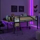 preview thumbnail 13 of 18, Metal Loft Bed with Rectangular Desk, Full Rattan LED Loft Bed Frame with Storage Shelves and Hanging Storage Compartments