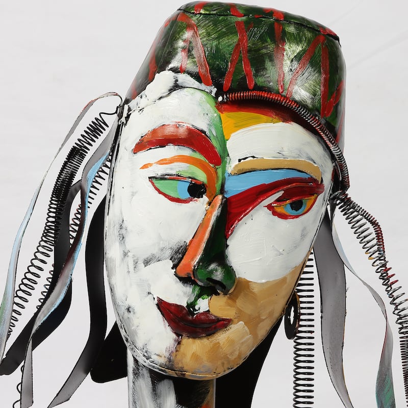 Iron Hand-Painted Colorful Art Sculpture
