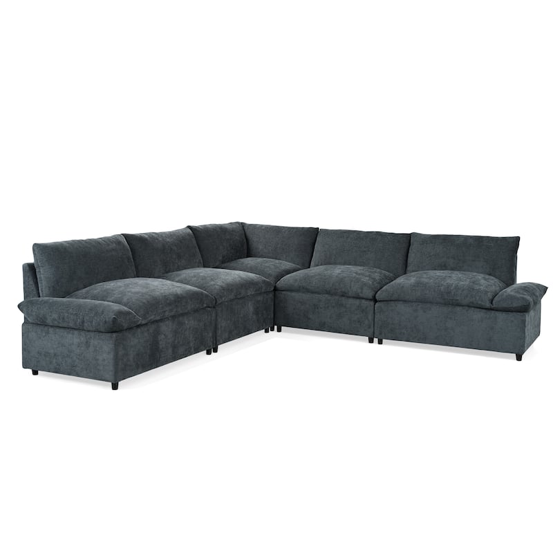 115.5" L Shaped Couches for Living Room, Sectional Couch with Hidden Storage Compartments, Polyester Modular Sofa for Apartment