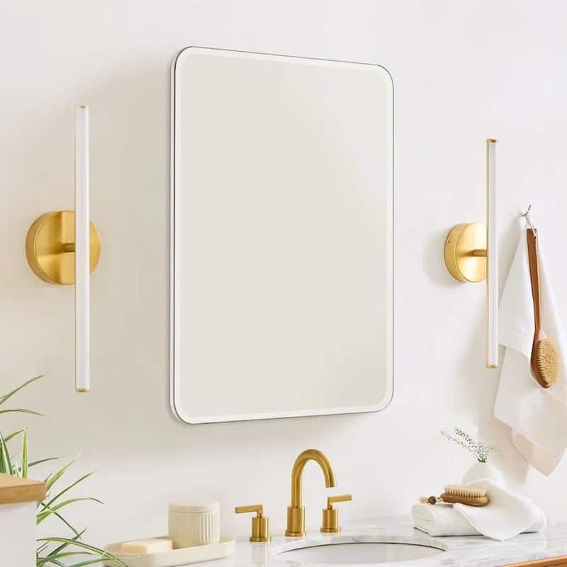TEHOME Frameless Rectangle Recess & Surface Mount Cabinet with Mirror for Bathroom