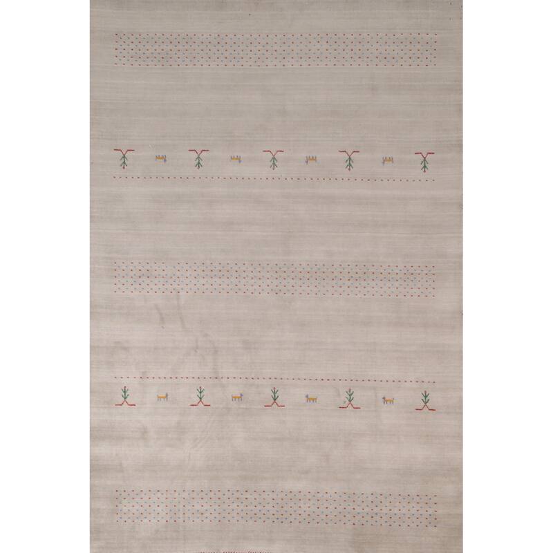 Gabbeh Indian Area Rug Handmade Tribal Wool Carpet - 6'8"x 9'6"