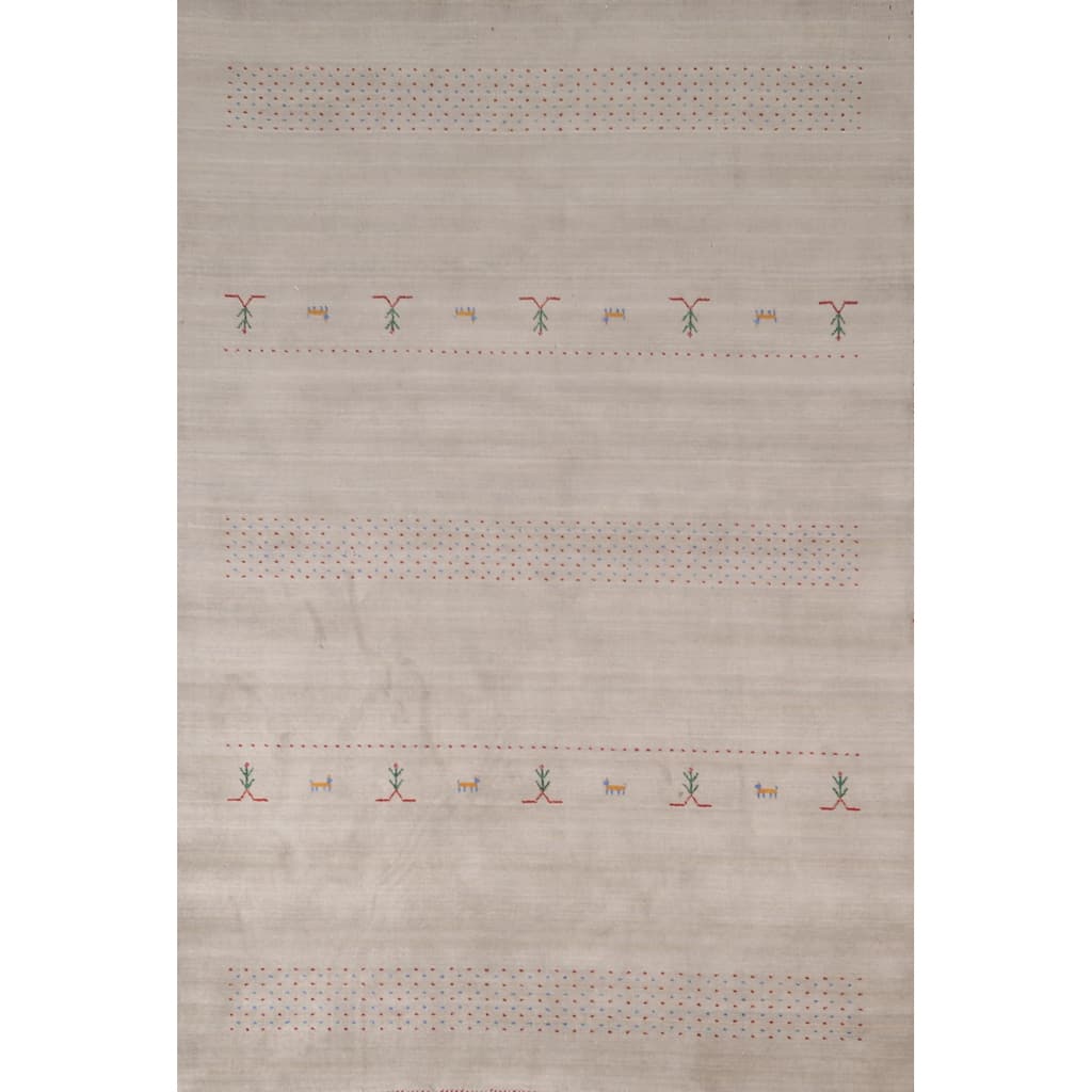 Gabbeh Indian Area Rug Handmade Tribal Wool Carpet - 6'8"x 9'6"