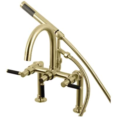 Kingston Brass Kaiser Deck Mounted Clawfoot Tub Filler with Built-In