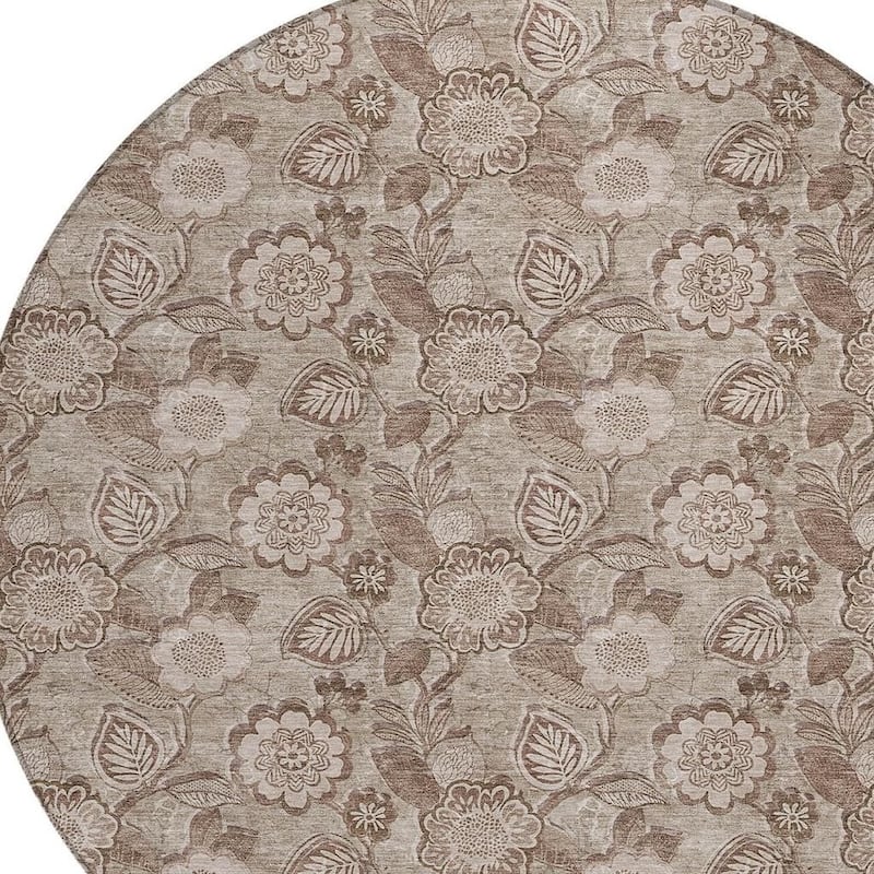 HomeRoots Floral Transitional Rectangle Outdoor Rug