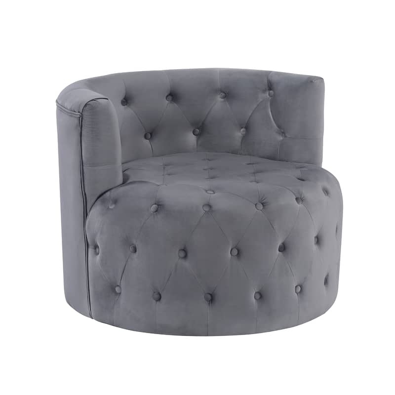 Courtenay Velvet Swivel Chair - 33" x 33" x 27" - Grey