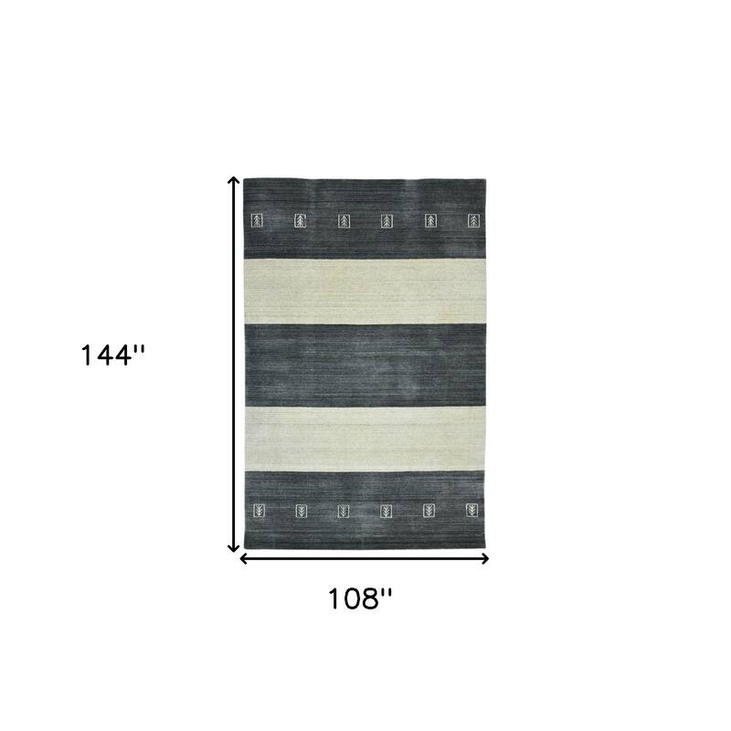 HomeRoots Striped Transitional Rectangle Area Rug