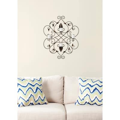 SAFAVIEH Lighting Alkinoi Metal Work Candle Holder Wall Sconce - 27.5"x4.7"x32.3" - 28Wx5Dx32H