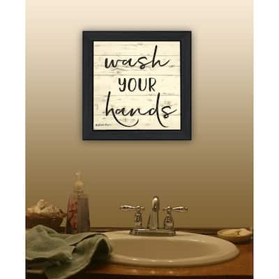 TrendyDecor4U "Wash Your Hands" Framed Print Wall Art