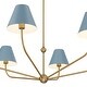 preview thumbnail 5 of 3, Xavier 6 Light Vibrant Gold + Blue Chandelier