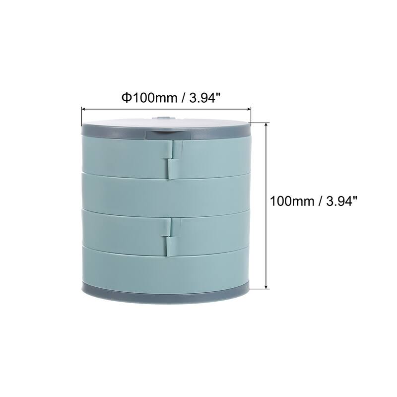 Rotating Jewelry Organizer, 4 Layer Jewelry Storage Box Mirror Style 1 - Blue