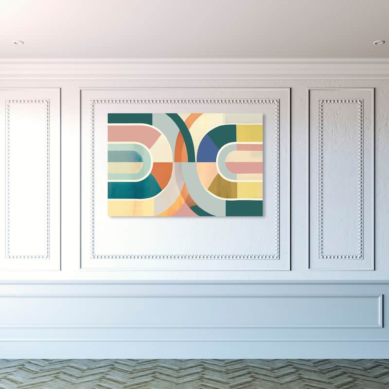 Wynwood Studio Canvas Abstract Because it Works well Green and Dark Green Mid-Century Modern Wall Art Canvas Print - 30 x 45