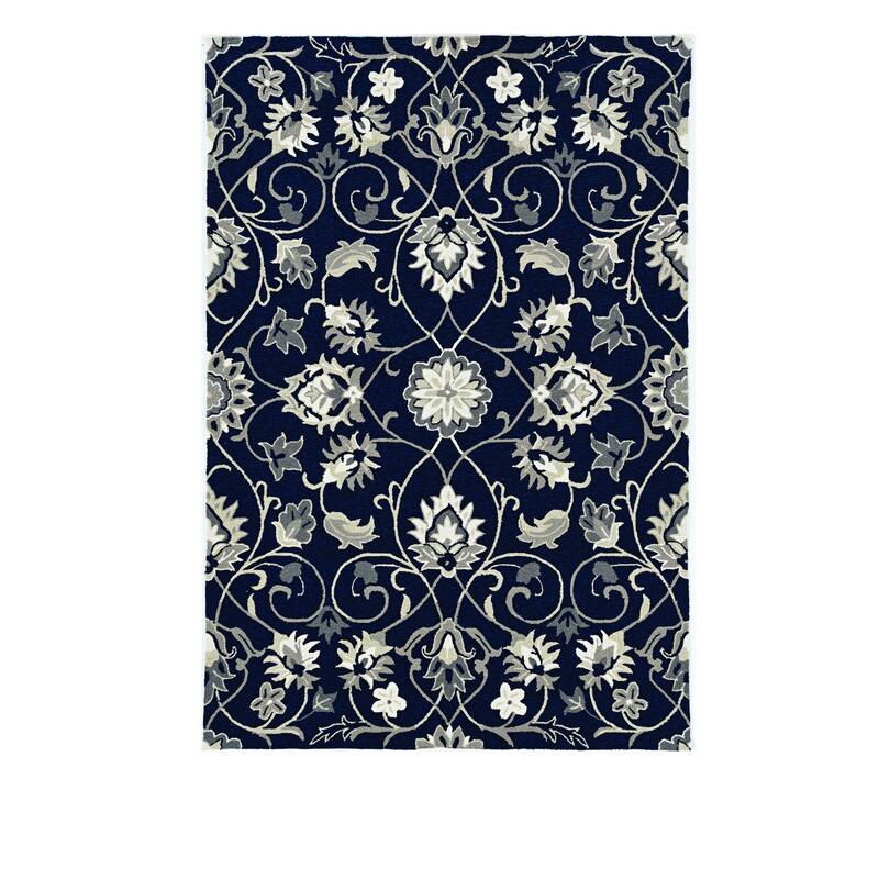 Alvan Graceful Floral Weather Resistant Classic Elegance Hand-Woven Outdoor Rug