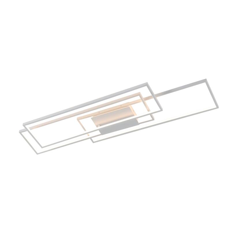Fuochi 39" Contemporary Minimalist Metal Adjustable Dimmable Geometric Integrated LED Flush Mount, by JONATHAN Y