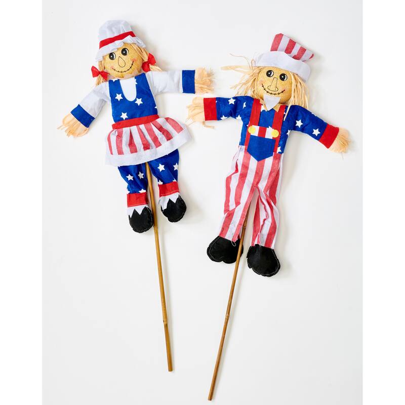 39" July 4th Uncle Sam on a Stick, Set of 2