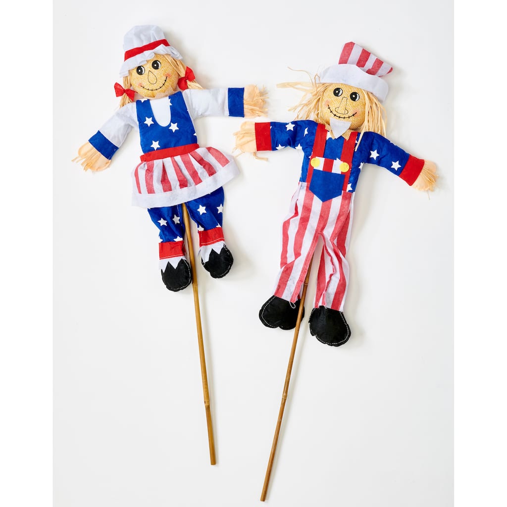 39" July 4th Uncle Sam on a Stick, Set of 2