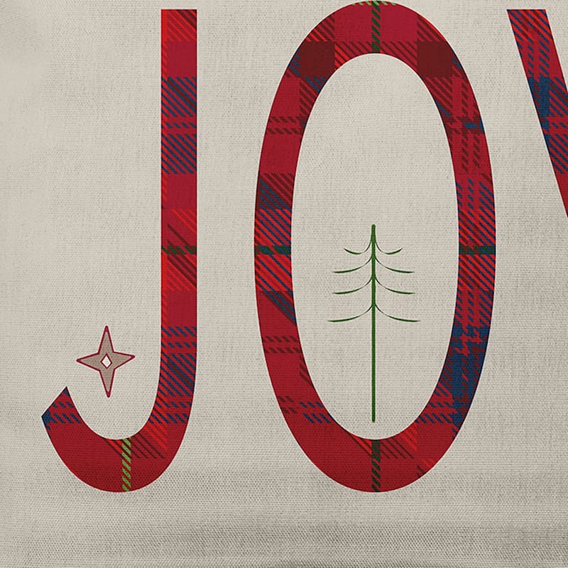 Joy Filled Season Christmas Soft Spun Polyester Indoor/Outdoor Throw Pillow
