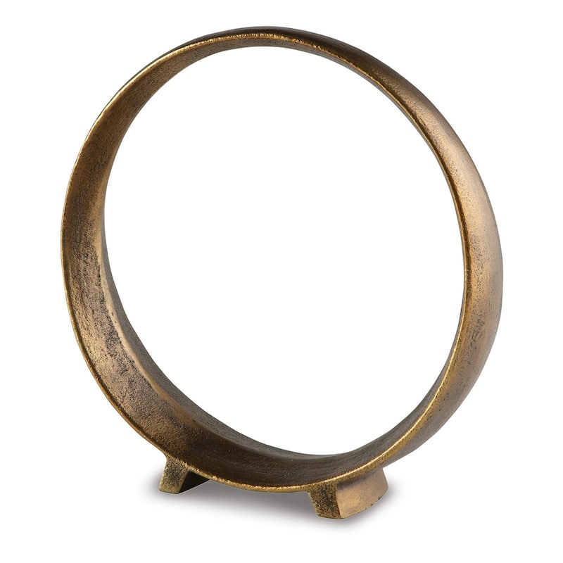 Dalie Sculpture, Round Metal Accent Tabletop Size, 12 Inch, Bronze