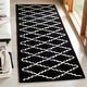 preview thumbnail 55 of 101, SAFAVIEH Handmade Chatham Carlota Modern Moroccan Wool Rug 2'3" x 7' Runner - Black/Ivory - Runner