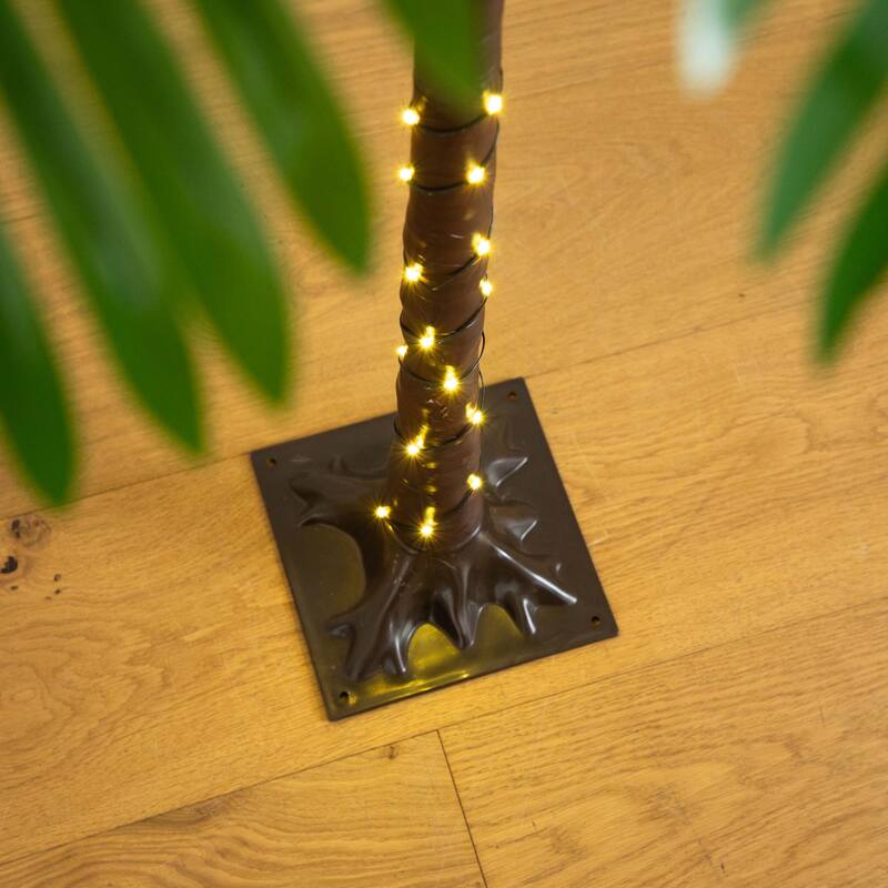 Pre-Lit Artificial Palm Tree - 4' - Warm White LED Lights