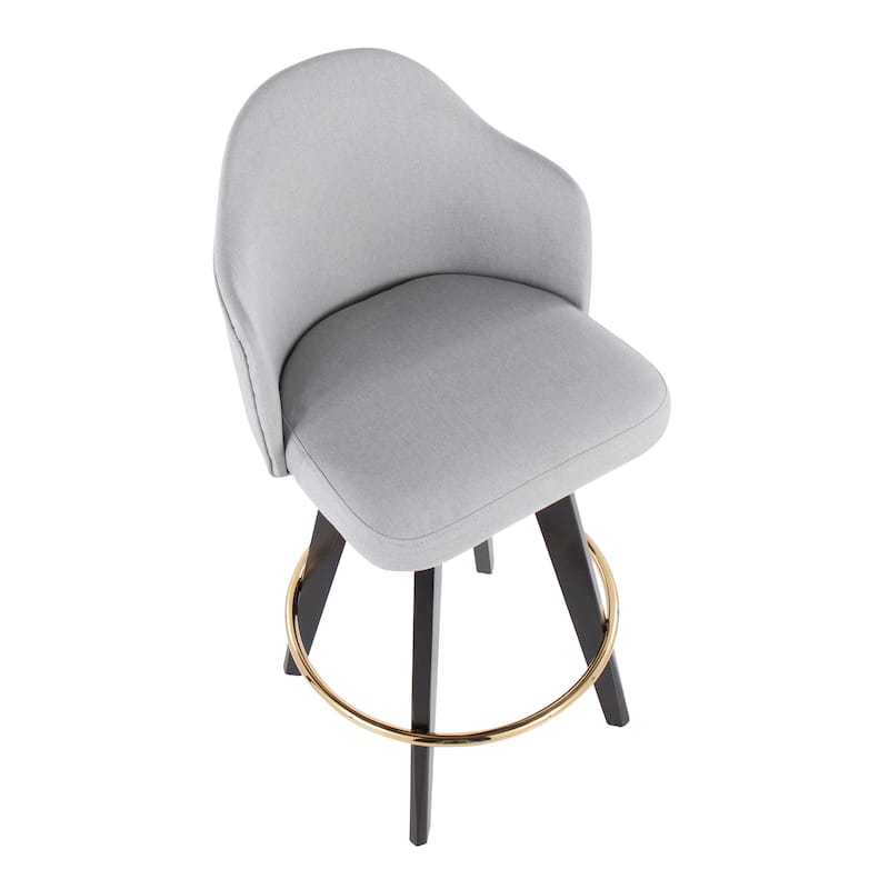 Carson Carrington Valsatra 26" Upholstered Counter Stool with Black Wood Base (Set of 2)