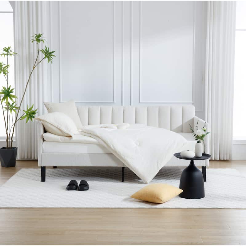 Epiphyllum Modern Twin Size Daybed with Ribbed Tufted Backrest byChristopher Knight Home