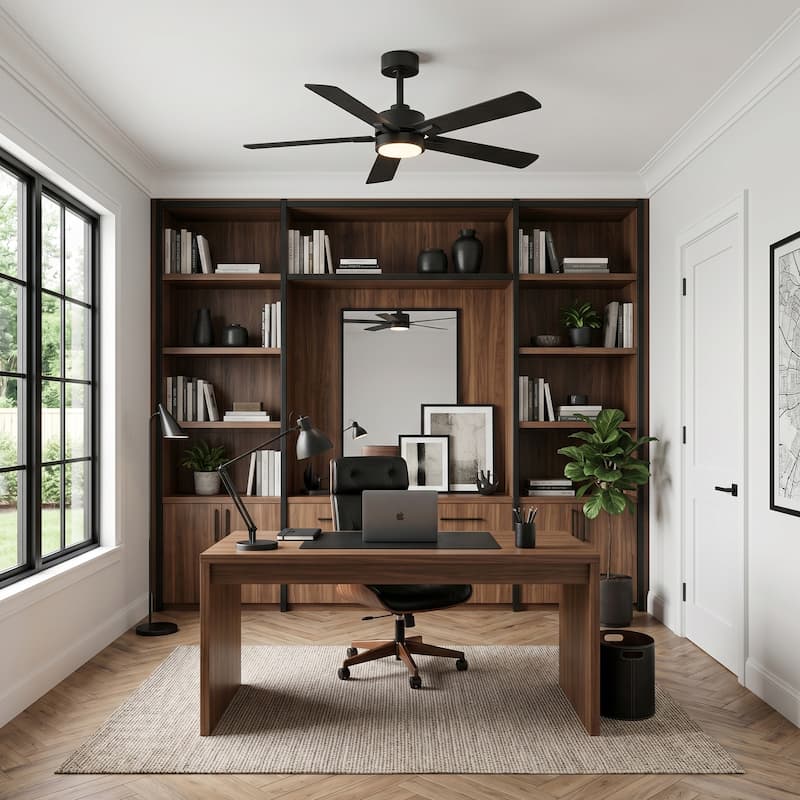 52 inch 5 Blade LED Ceiling Fan with Remote and Light Kit