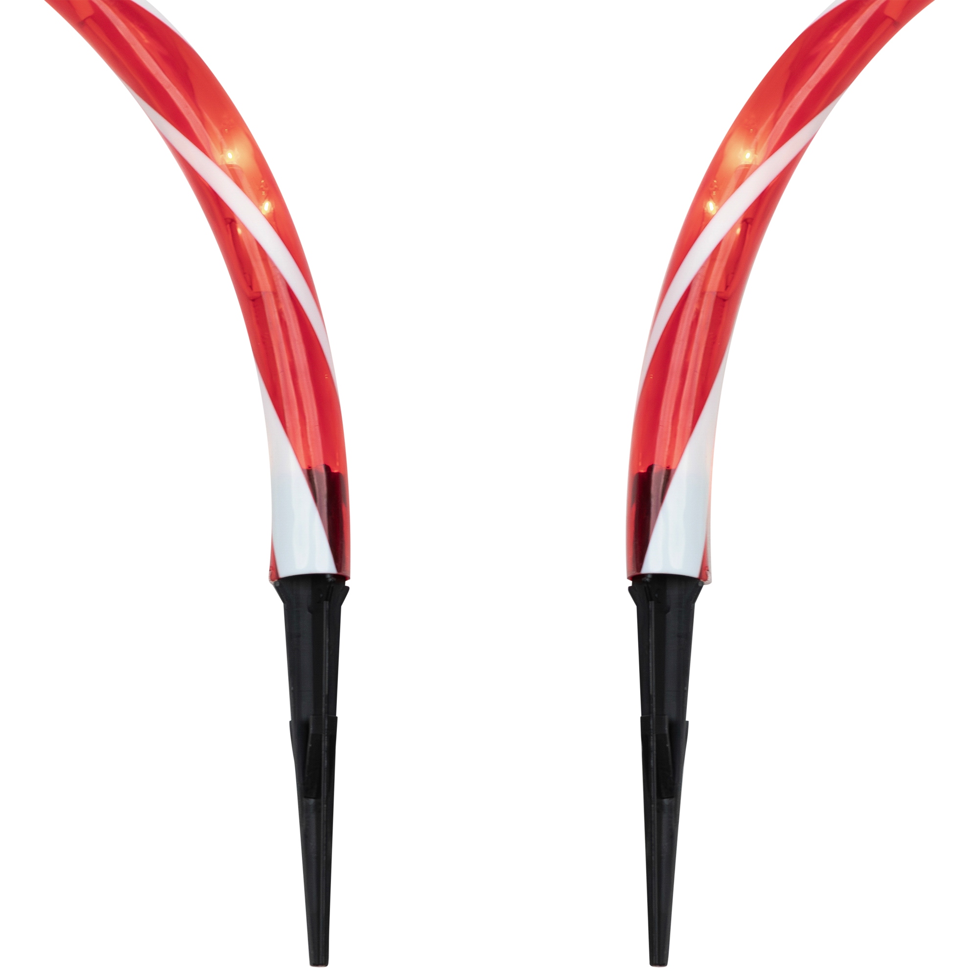 Set of 3 Candy Cane Arch Outdoor Christmas Pathway Markers - Red