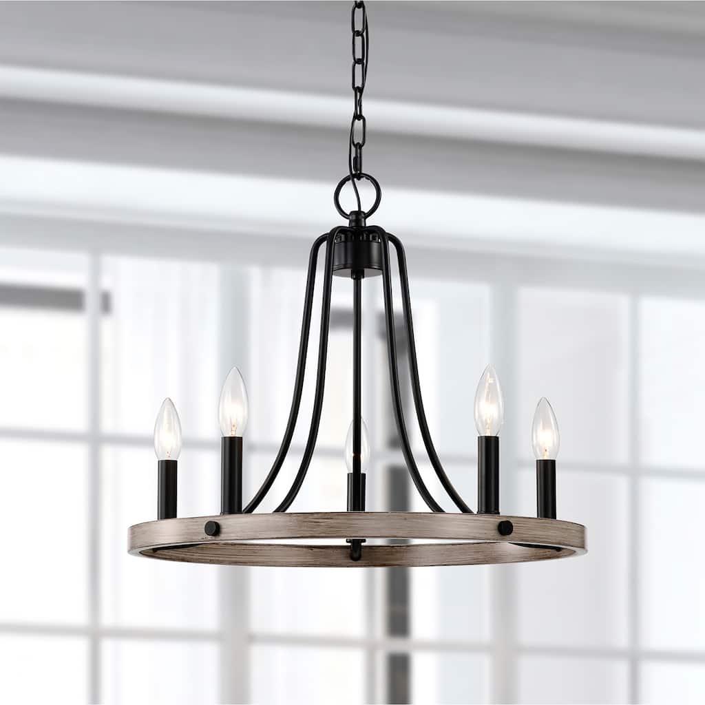 Ultan 21 Inch Farmhouse Candle Chandelier with 5 Light