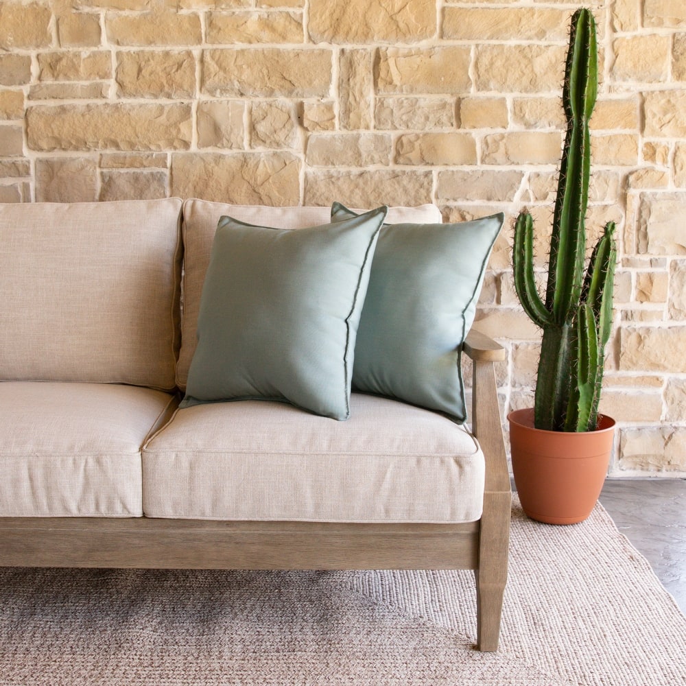 Sorra Home Sunbrella Indoor/Outdoor Top Stitch (Set of 2) 20 in Pillows