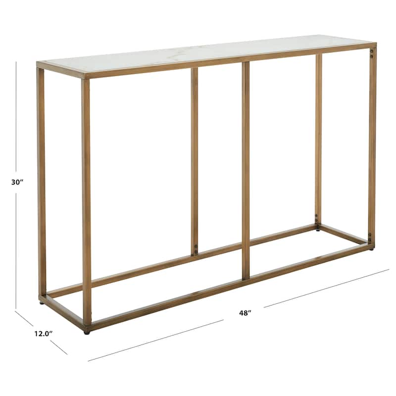 SAFAVIEH Couture Mutsuko Marble Console Table - 32 In W x 12 In D x 34 In H - 48Wx12Dx30H