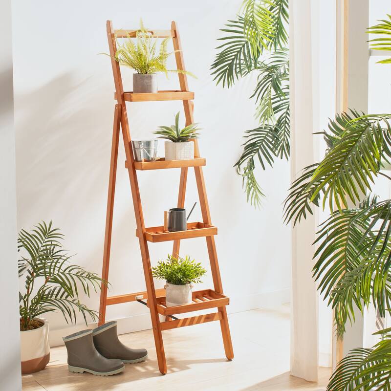 SAFAVIEH Outdoor Sebahat 4-Tier Shelf - 16Wx25Dx69H