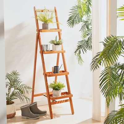 SAFAVIEH Outdoor Sebahat 4-Tier Shelf - 16Wx25Dx69H